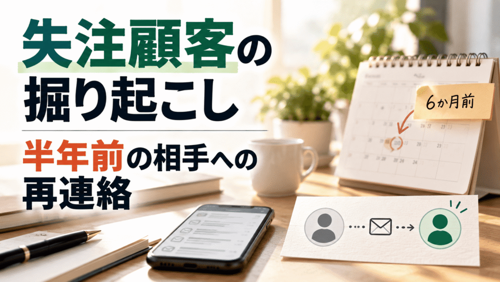 失注顧客の掘り起こし｜半年前の相手への再連絡