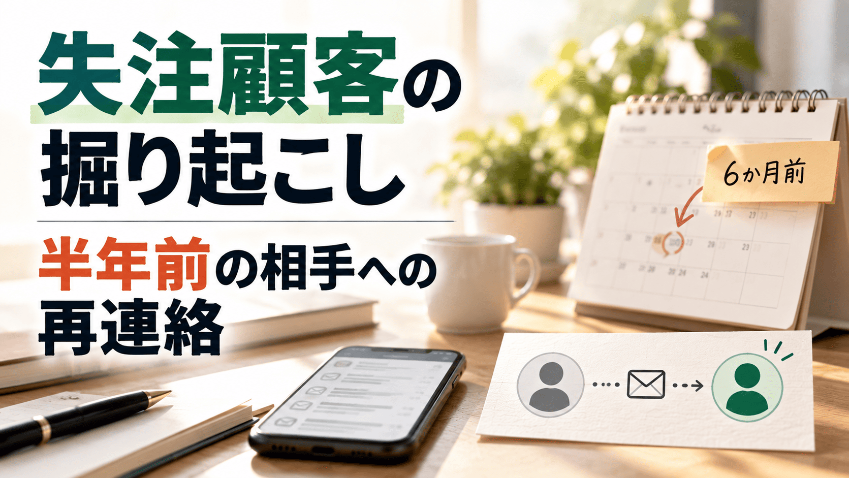 失注顧客の掘り起こし|半年前の相手への再連絡