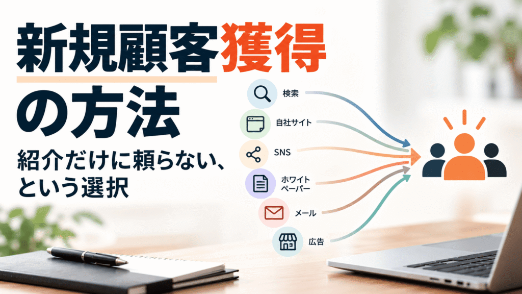 新規顧客獲得の方法｜紹介だけに頼らない、という選択