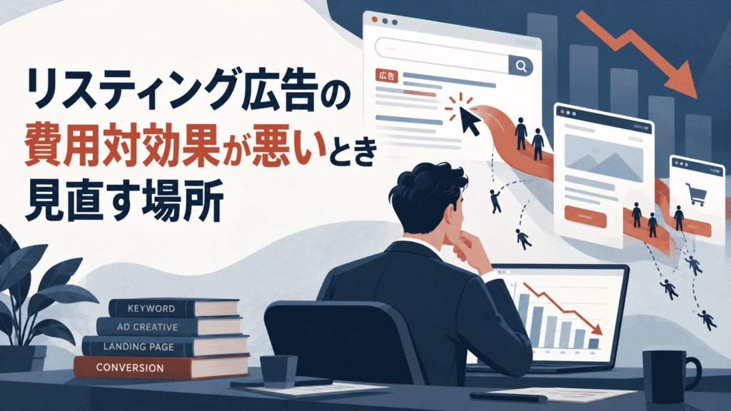 リスティング広告の費用対効果が悪いとき見直す場所