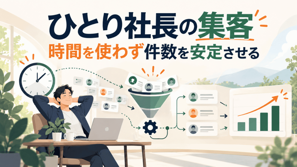ひとり社長の集客｜時間を使わず件数を安定させる