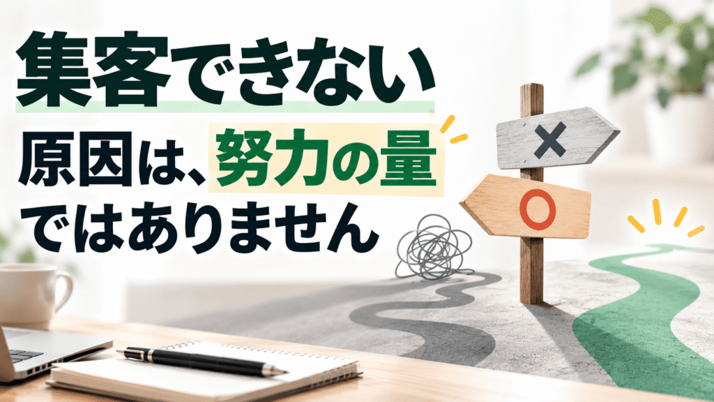 集客できない原因は、努力の量ではありません